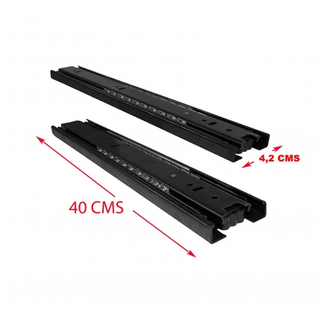 Corredera Telescópica Negra 400mm 40cm Par