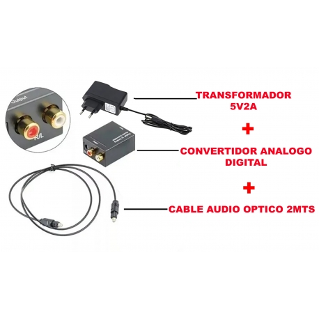 Convertidor Audio Digital Optico A Analogico Rca + Transform